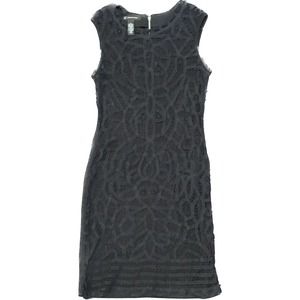 Black Sleeveless Lace Sheath Dress- Size 4